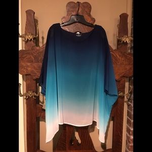 Lane Bryant Flowy sheer shirt with sewn in cami